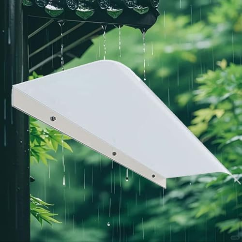 Front Door Rain Shelter Door Canopy, Clear/Opaque Window Awning Canopies 130 120 100 110 CM Large Exterior Polycarbonate Cover For House Porch Patio Roof Garage(Opaque,W110xD35cm)