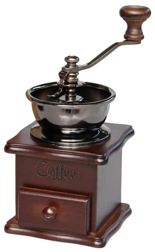 Molinillo manual de granos de café, herramienta de fresado manual vintage, molinillo de café de nueces de madera, molinillo manual duradero para encimera de cocina, hogar, cocina, comedor, oficina