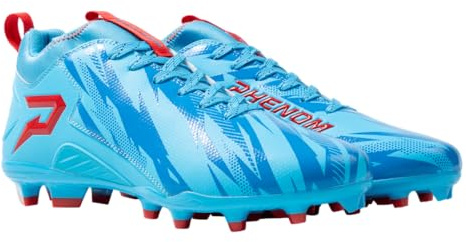 Phenom Elite Quantum Speed Football Cleats Kool-Aid Mixed Berry | Lightweight, High Traction, Speed Cleats | Columbia Blue Red | Youth & Adult (Columbia Blue, US Footwear Size System, Adult, Men, Numeric, Medium, 7)