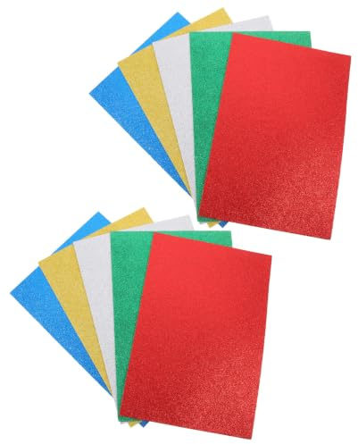Zerodeko Glitzerschwammpapier Zufällige Farbe Leicht Zuschneidbar aus Eva 10 Stück und Sicher Bastelmaterial für Handarbeiten und Cosplay
