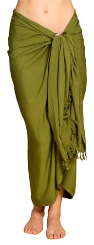 PANASIAM Sarong uni olive, 190x116cm