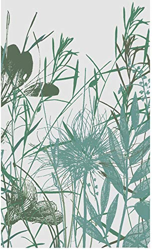 PLAGE Papier peint intissé vert, motif champêtre fleurs et verdure, 250 cm X 150 cm, décoration intérieure.