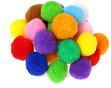 Pom Poms Ball, 55Pcs Craft Pom Fluffy Pompoms for DIY Dolls Craft Hobby Decorations, 2cm