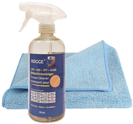 ROGGE 500ml Bildschirmreiniger inkl. 1 Weltklasse Microfasertuch 40x40cm 500 ml