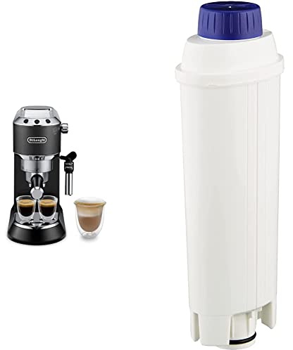 DELONGHI De'Longhi Dedica Style, Machine expresso pour préparer des boissons café et lactées, EC685BK, Noir DLSC002 Filtre à eau