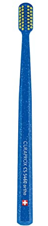 Curaprox CS Ortho Ultra Soft Zahnbürste, Blau-Grün, Swiss Made | Zahnspangenpflege Für Erwachsene, Sanfte Reinigung Dank Bracket-Rille, Einzelpack