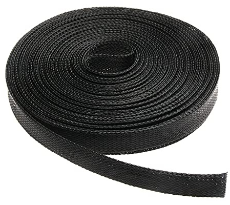 ETOPARS Expandable Braided Sleeving Wire Black Braided Sleeving Cable Tidy Sleeve Loom Tubing Cable Sleeve Flexible Insulated Protection 20mm Diameter Length 10 Meters