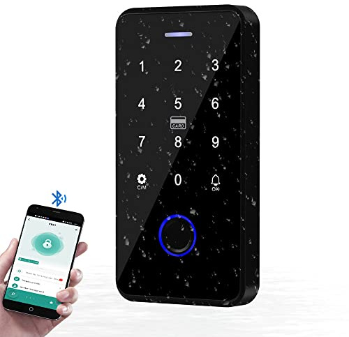 YiToo Biometrische Fingerabdruck-Zugangskontrolltastatur, Tuya-App, intelligenter NFC-Türöffner, wasserdicht, 13,56 MHz, RFID-Tastatur mit Wiegand 26 Bits Ausgang/Eingang