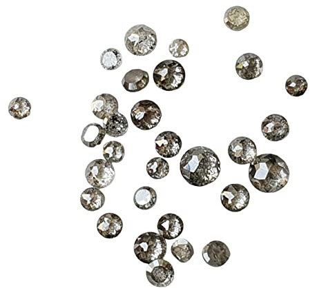 Gems For Jewels Diamante taglio sale e pepe rosa da 2-3 mm, cabochon di diamante Tamboli sale e pepe naturale raro, diamante taglio rosa sciolto (3-10 pezzi), 2-3 mm circa, 5 pezzi