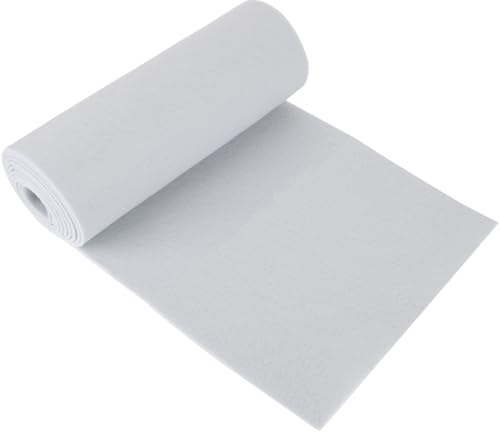 Gohytal Filt, metervara, filtrulle, filttyg, 30 cm x 250 cm x 3 mm, dekorativ filt, fickfilt, filttyg för filt, bordslöpare gör-det-själv hantverk, dekoration, förvaringsväska för pyssel (vit)