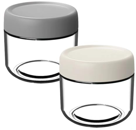 Set di 2 barattoli da 300 ml per avena durante la notte, con coperchio a vite, per insalata di avena, yogurt, budino, marmellata, marmellata, riutilizzabili, rotondi, per cereali, con coperchio, come