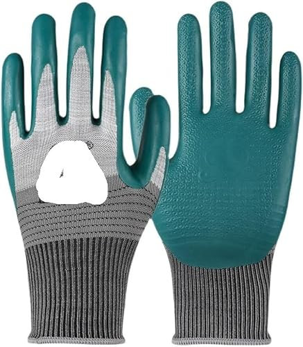 Latexbeschichtete Handschuhe, Arbeitshandschuhe aus Gummi, Arbeitshandschuhe for Herren und Damen, rutschfeste Latexhandschuhe, Touch-Gartenhandschuhe, Gartenarbeitshandschuhe for den Außenbereich (Fa