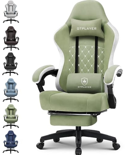 GTPLAYER Silla de Oficina y Gaming con cojín de muelles ensacados, reposabrazos y reposapiés articulados, Silla de Ordenador ergonómica con Respaldo Lumbar