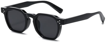 LJCZKA Lunettes de Soleil Hexagonale Femme Homme, Vintage Petites Lunette de Soleil Carré Retro Protection UV400