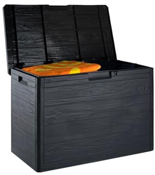 Avilia Baule Portaoggetti da Esterno - Cassapanca per Attrezzi e Articoli da Giardinaggio, in Resina Resistente e Pannelli in Legno, 160L, 73x50,5x46.5cm, Antracite