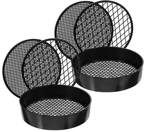 VICASKY Handheld Sieve Set for Kids 5.11 Inch Plastic Test Sifter with Interchangeable Mesh for Science Experiments and Soil Screening