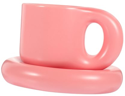 OFFSCH Set Tazzine Da Caffè in Ceramica Con Piattino Tazze Da Espresso E Cappuccino Per Cucina Forniture Per Bar Facili Da Pulire