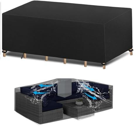 FKKJPJ Housse De Protection Table De Jardin,180x100x75cm Imperméable et au Vent Anti-UV 420D Tissu Oxford Bâche Table Jardin pour Mobilier Housse de Table de Jardin de Meuble de Jardin