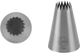 Sallys Lochtüllen - Spritztülle für Spritzbeutel Ideal zum Zeichnen und Schreiben auf Keksen, Torten und Kuchen und Cupcakes, Backen und Dekorier Werkzeug, runde Öffnung (Sterntülle, 17 mm)