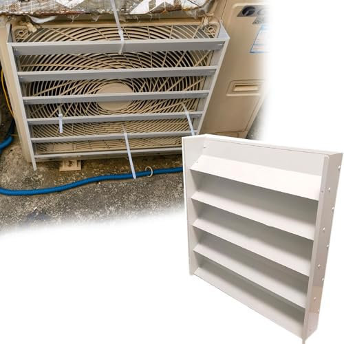 cache pompe a chaleur extérieur Déflecteur De Bouclier AC Pour Unité Murale, Écran De Clôture De Protection D'aération En Acier, Cadre De Déflecteur Anti-soufflage Direct Pour Unité AC/compresseur(45x
