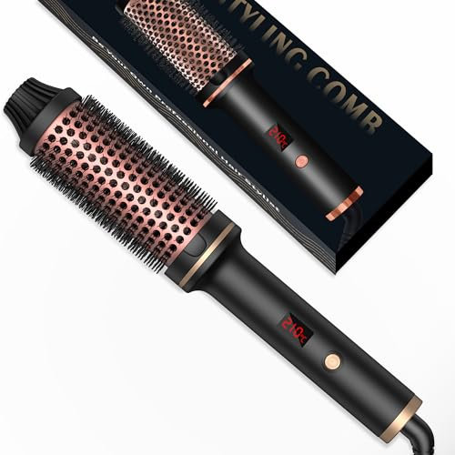38MM Thermal Brush, Ionic Thermal Brushes, Double PTC Round Brush Heated Curling Iron Temp 120-200°C, Heat Brushs, Volumative Therma Brushes, Create Root Volume & Loose Curls