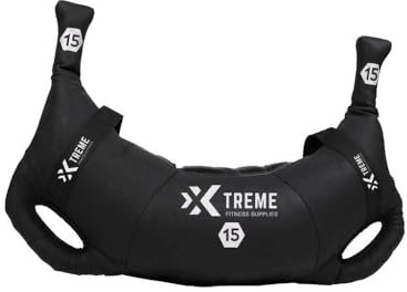 Xtreme Fitness Bulgarian Bag 15Kg, Robuster PU Gewichtssack mit Multi-Griffen, Gewichte 5–25 kg, Vielseitiges Sports Bag für Kraft, Stabilität, Crossfit & Fitnessstudio