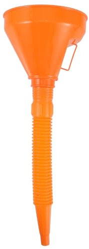 CHILDWEET Entonnoir De Transfert En Plastique 130 Mm Avec Filtre Intégré Pour Ravitaillement Automobile Et Moto, Entonnoir Flexible Orange Polyvalent Pour Remplissage De Liquide Moteur