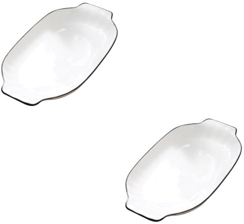 MAGICLULU 2 Piezas tabla para asar junta frigorifico plateros de cocina bowl pizza pan bol bandeja tazón de almacenamiento de ensalada fideos tabla de quesos pecera con queso cerámica
