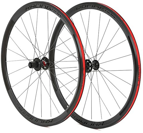 700C Rennrad-Laufradsatz Scheibenbremse Steckachse Vorne 12x100mm Hinten 12x142mm Fahrrad Laufradsatz Doppellagige Aluminium-Felgen 36mm 24H Naben 8/9/10/11/12 Geschwindigkeit