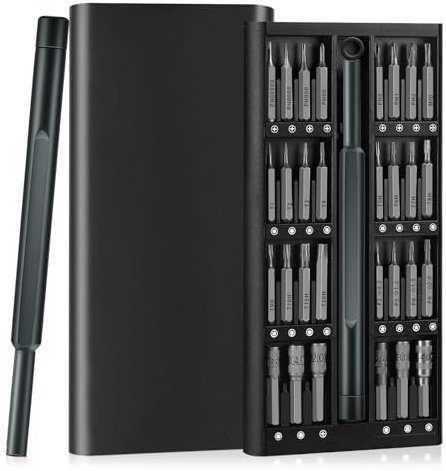 63 IN 1 Cacciaviti Precisione Set, Cacciaviti Precisione Magnetici con Punte Torx/Triwing/Pentalobe, Kit di Riparazione Portatile per Macbook, Switch, PS4,PS5, Xbox, PC, Laptop, Occhiali, Orologio