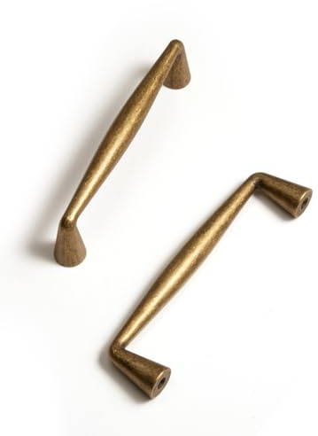 BEILEIOU Antike Messing -Zinklegierung Schrankgriffe– 96mm Lochabstand Klassische Vintage Schubladengriffe, für Küchenschränke Bad Schränke & Möbelgriffe Griffe (2, Antik Messing, 96mm)