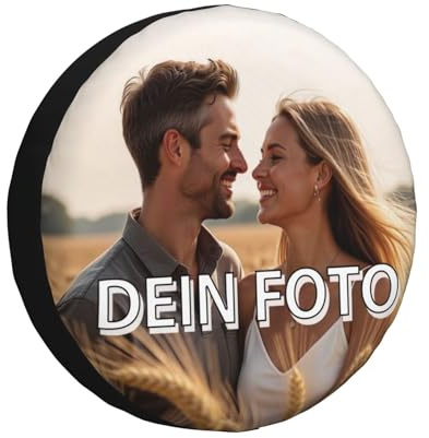Personalisierte Foto-Reserveradabdeckung Individuelles Reifenabdeckung mit eigenem Foto Text Logo UV-beständig Wasserdicht Staubdicht Universelle Reserveradabdeckung (15 inch(70-75cm) DICK)