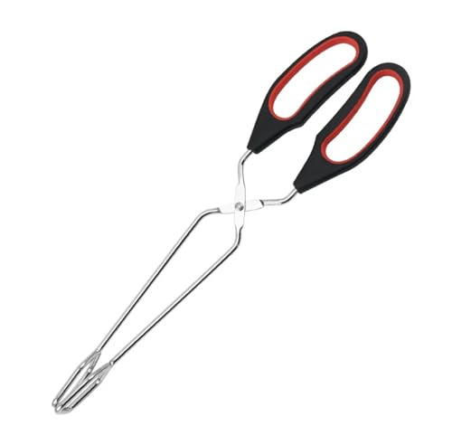LIZHAYG Fire pit pincers BBQ Tools Barbecue Scissor Tongs Grilled Food Tong Long Handle Scissor Fire Pit Tongs Fireplace Tongs(28cm)