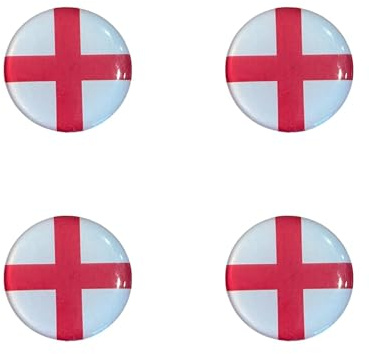 Ashton and Finch England Flag Golf Ball Markers – Pack of 4 with Metal Backs – Resin Domed, Waterproof, Rustproof – St George’s Cross Golf Accessories and Gifts for Men