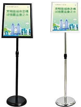 Espositore per Poster in Alluminio A3/A4 Regolabile in Altezza, Robusto espositore da Pavimento con Cornice a Scatto per Menu e pubblicità, espositore Nero per Vendita al Dettaglio ed Eventi
