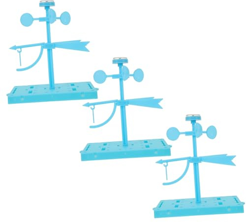 ERINGOGO 3 Sets Wind Speed Anemometer Classroom Weather Tools Atmosphere Science Science Experiment Kits Wind Measurement Tools Blue