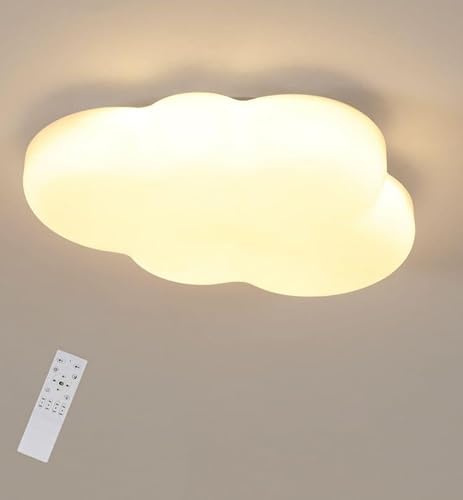 Goeco LED Deckenlampe Dimmbar mit Fernbedienung, 3000K-6500K Wolken Deckenleuchte Kinder, Weiße Deckenleuchten LED für Kinderzimmer, Schlafzimmer, Wohnzimmer