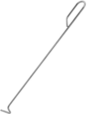 TOVINANNA Tisonnier en Acier Inoxydable Multifonctionnel 30 Cm Crochet Métallique Robuste Outil de Cheminée et Barbecue la Cuisine Extérieure Camping