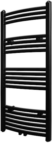 Nqyjm Radiateur de serviettes à eau chaude courbé noir 500x1160 mm pour salle de bain