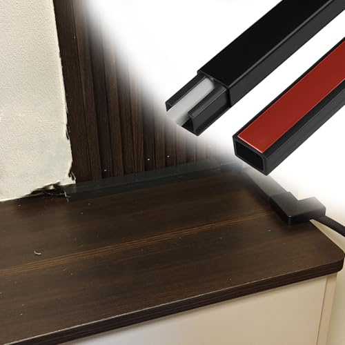 canalina passacavi muro Spegnicavi angolari da parete autoadesivi, 2 pezzi, con cavi quadrati canaletta scorrevole press-to-lock, kit gestione cavi scrivania(Black,W 20 MM H 15 MM)