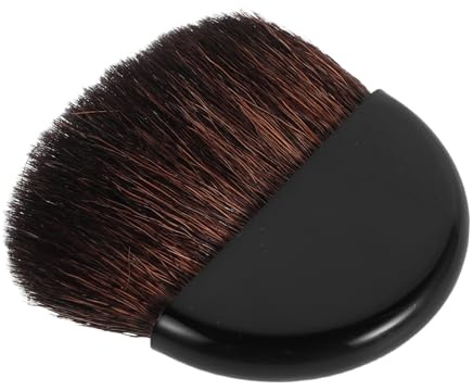MALUGOGO Brocha para Rubor Plana de Nylon 5 Cm, Pincel Pequeño Portátil Multifuncional para Polvos y Contorno, Herramienta de Maquillaje para Viajes y Uso Diario