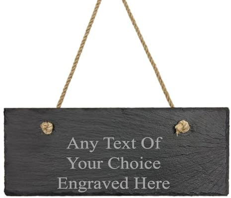 ukgiftstoreonline Personalised Engraved Slate Rectangle Sign Plaque For Outdoors Sheds House Indoors Waterproof and Wetaherproof
