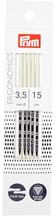 Prym PRYM_194153-1 Dubbelspetsiga stickstift ergonomi 15 cm 3,50 mm x 1, Vit, En Storlek