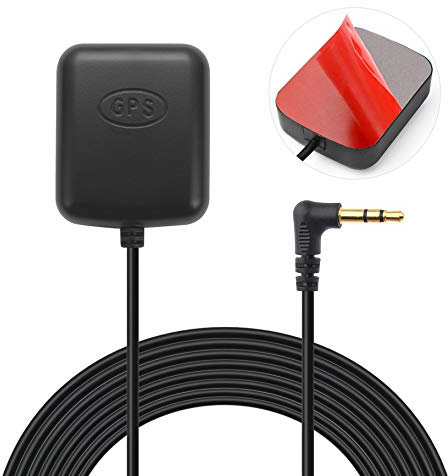 Bingfu GPS Antenna Vehicle Car Dash Cam Active GPS Aerial with 3.5mm Connector for Car Truck SUV Windshield Mirror Dash Camera Vedio Surveillance Monitoring DVR Recorder GPS Tracker Receiver