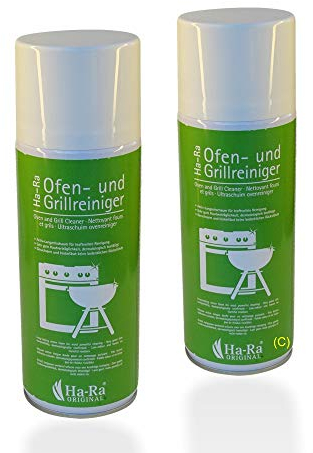 Ha-Ra 2er Set Ofen- & Grillreiniger 400ml I ergiebiger & fettlösender Backofen und Grillreiniger I für Töpfe, Pfannen, Grill & Ofen I geruchsarm, hautverträglich & rückstandslos