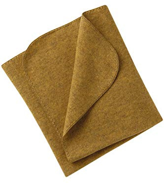 Engel Natur, Baby Fleece Decke mit Muschelkante, 100% Wolle (kbT) (80x100 cm, Safran melange)