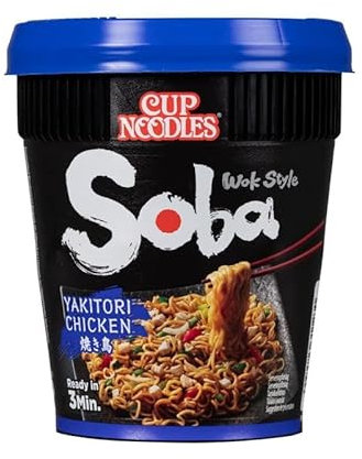 NISSIN - Soba pollo Yakitori Coppa 89 g - 4 pezzi - Offerta Speciale