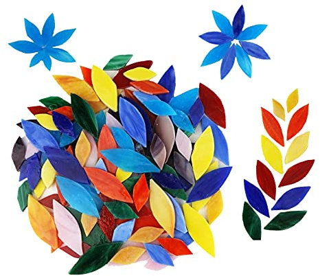 LUOSHUAI Tesselles mosaique 100pcs Opaques Mixtes Couleurs et Tailles de tuiles de mosaïque de Verre pour Artisanat coloré vitrail Mosaïque Projets Fourniture Mosaique Verre