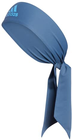 adidas Alphaskin Tie Headband, Wonder Steel Blue/Pulse Blue, One Size