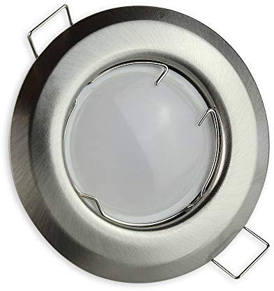 6x LED Einbaustrahler Set silber rund 1,2 Watt kaltweiß 230V aus Aluminium - GU10 Einbauleuchte Ø 65mm Bohrloch - Einbau-Spot Decken-Strahler Deckeneinbaustrahler Deckenspot